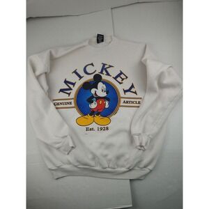 Vintage Mickey Mouse Sweatshirt Size XL‎ Disney Jerry Leigh White Graphic STAINS